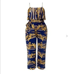 Beautiful blue and gold Jumpsuit